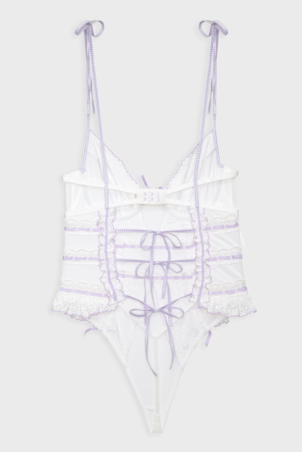 Women Daisy Eyelet Bodysuit - Lavender