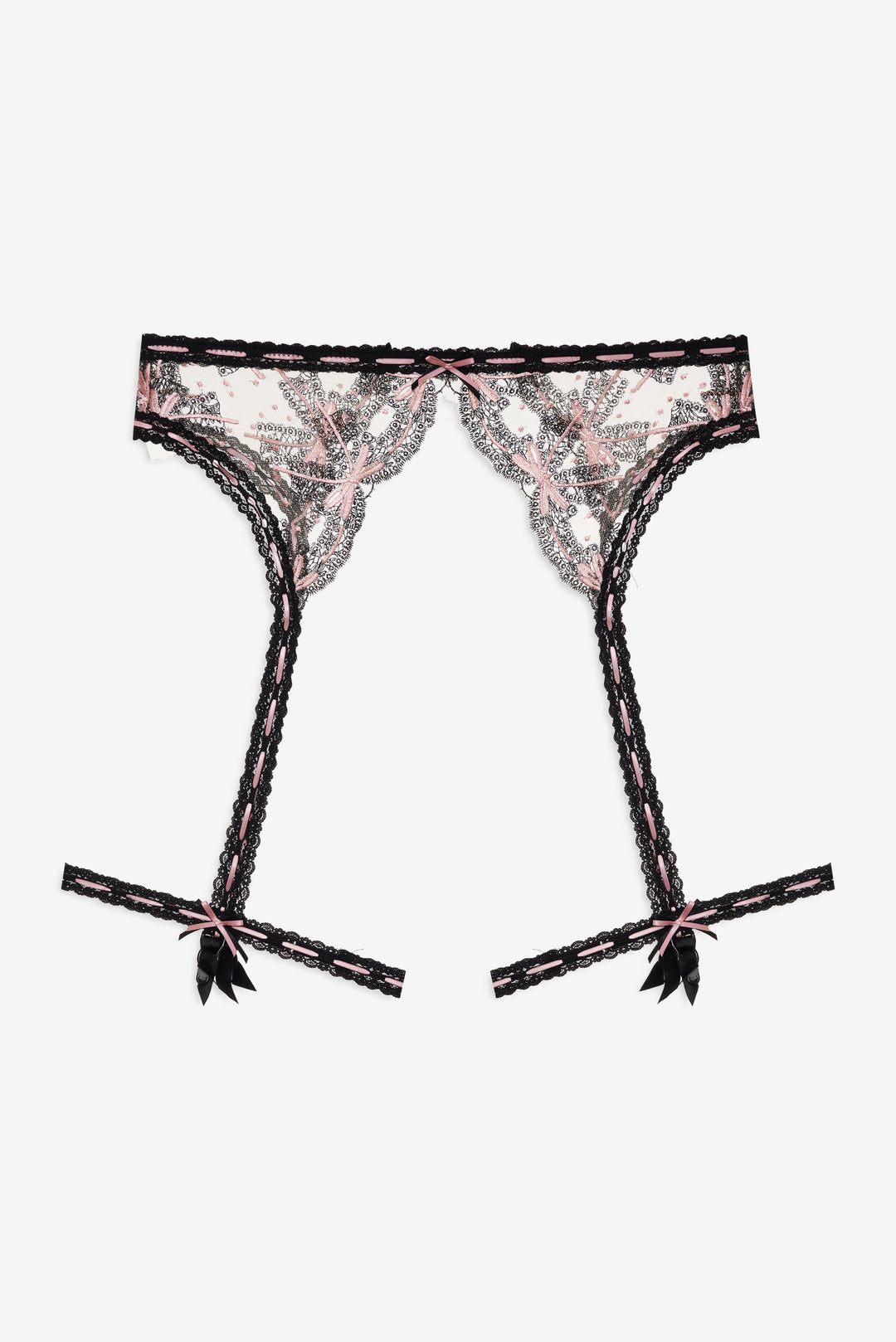 Women Love Letters Garter Belt - Black