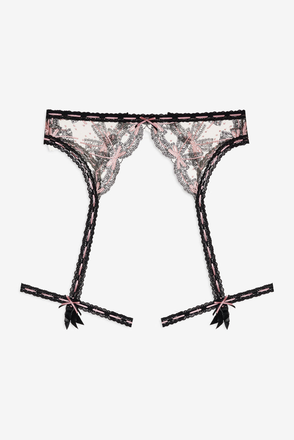 Women Love Letters Garter Belt - Black