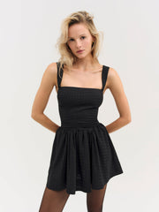 Women Ginny Gingham Mini Dress - Black