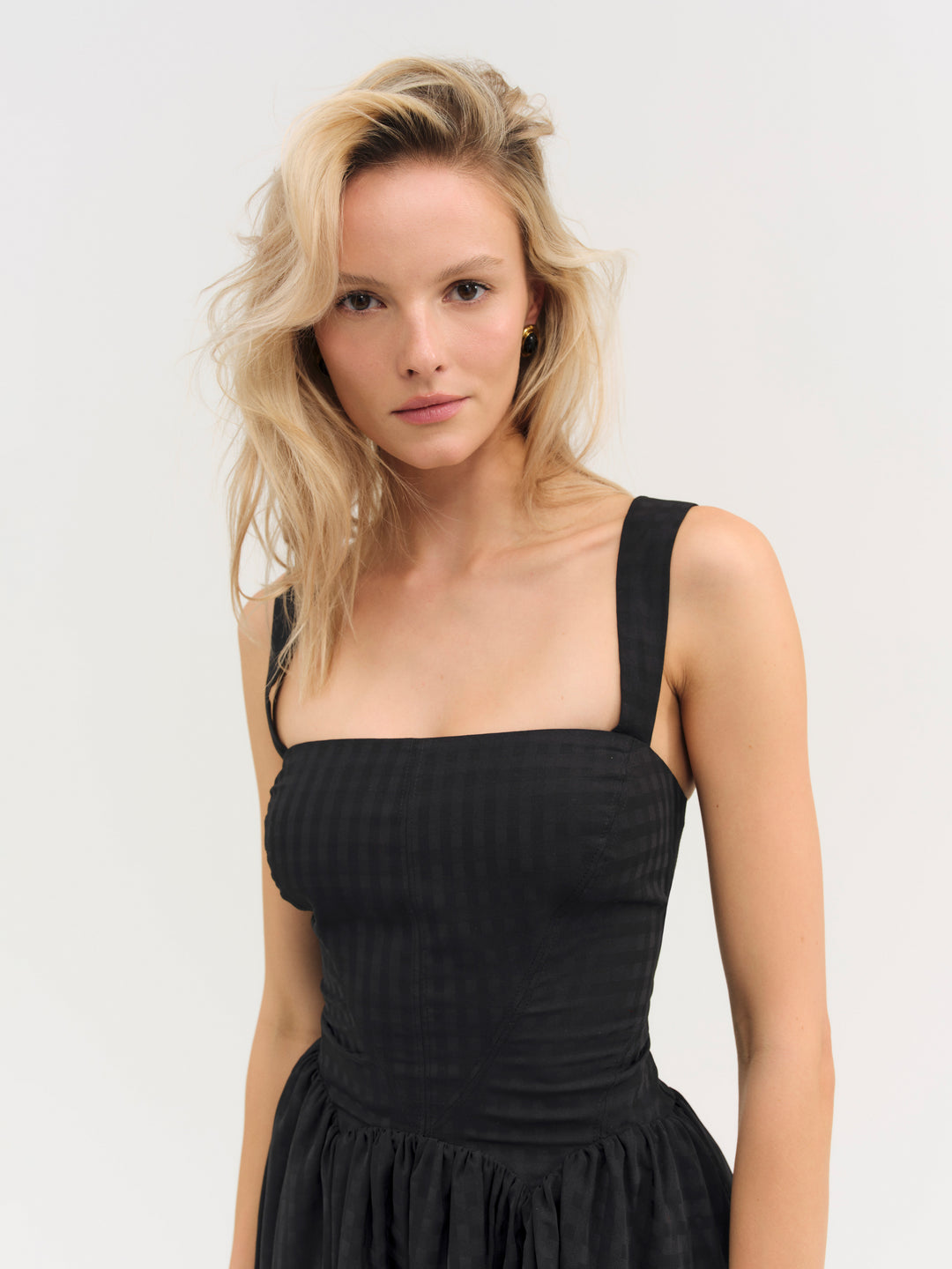 Women Ginny Gingham Mini Dress - Black