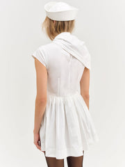 Women Helena Poplin Scarf Mini Dress - White