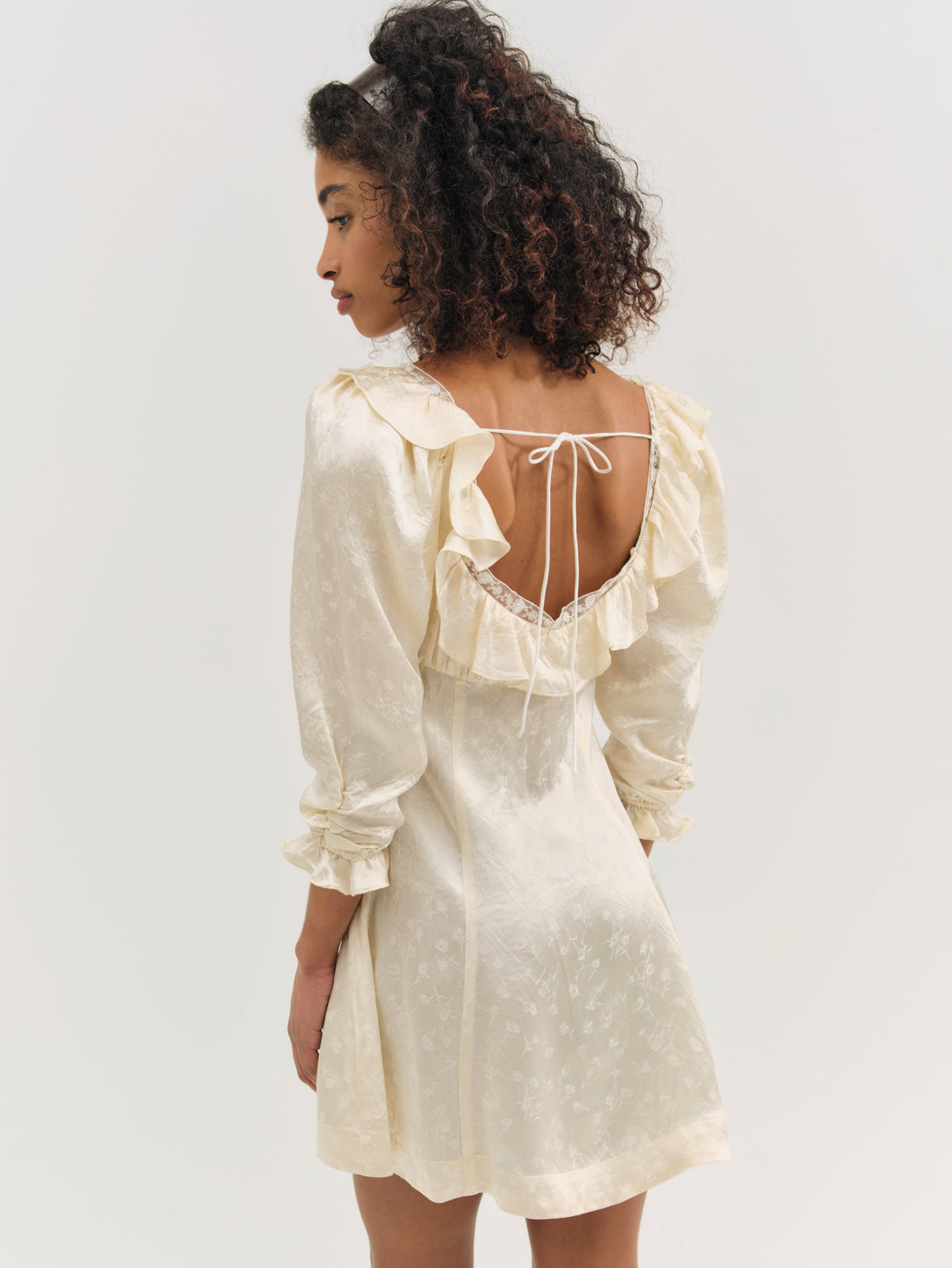 Women Carla Jacquard Mini Dress - Cream