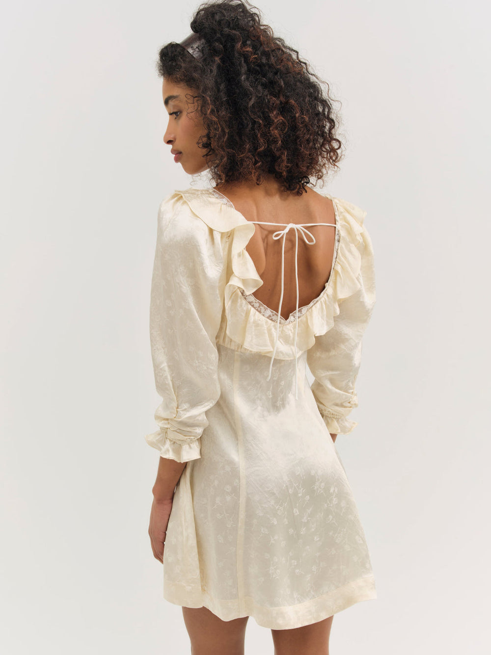 Women Carla Jacquard Mini Dress - Cream