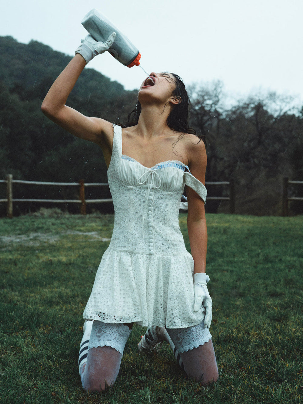 Women Daisy Lace Mini Dress - White