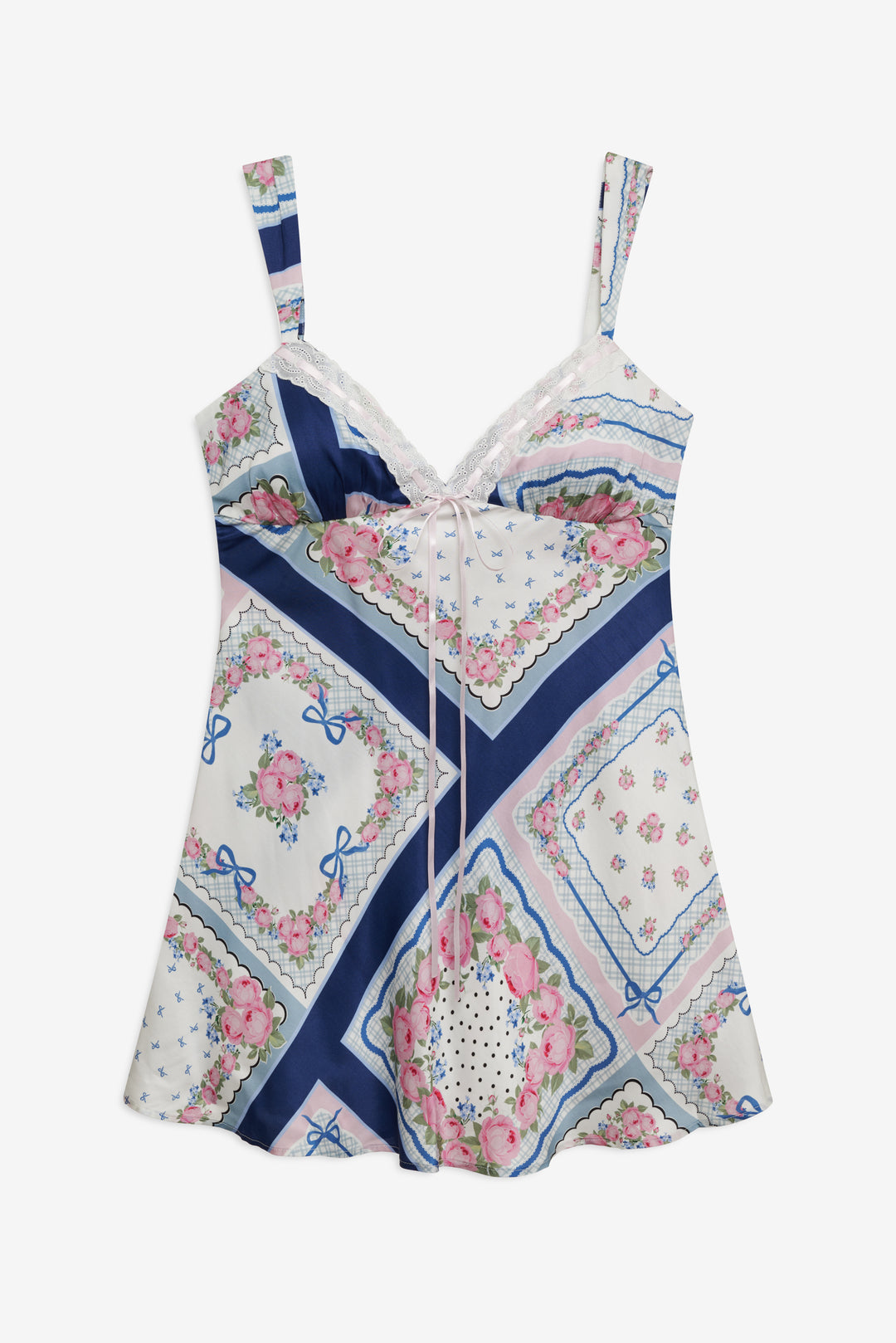 Women Summer Scarf Mini Dress - Blue