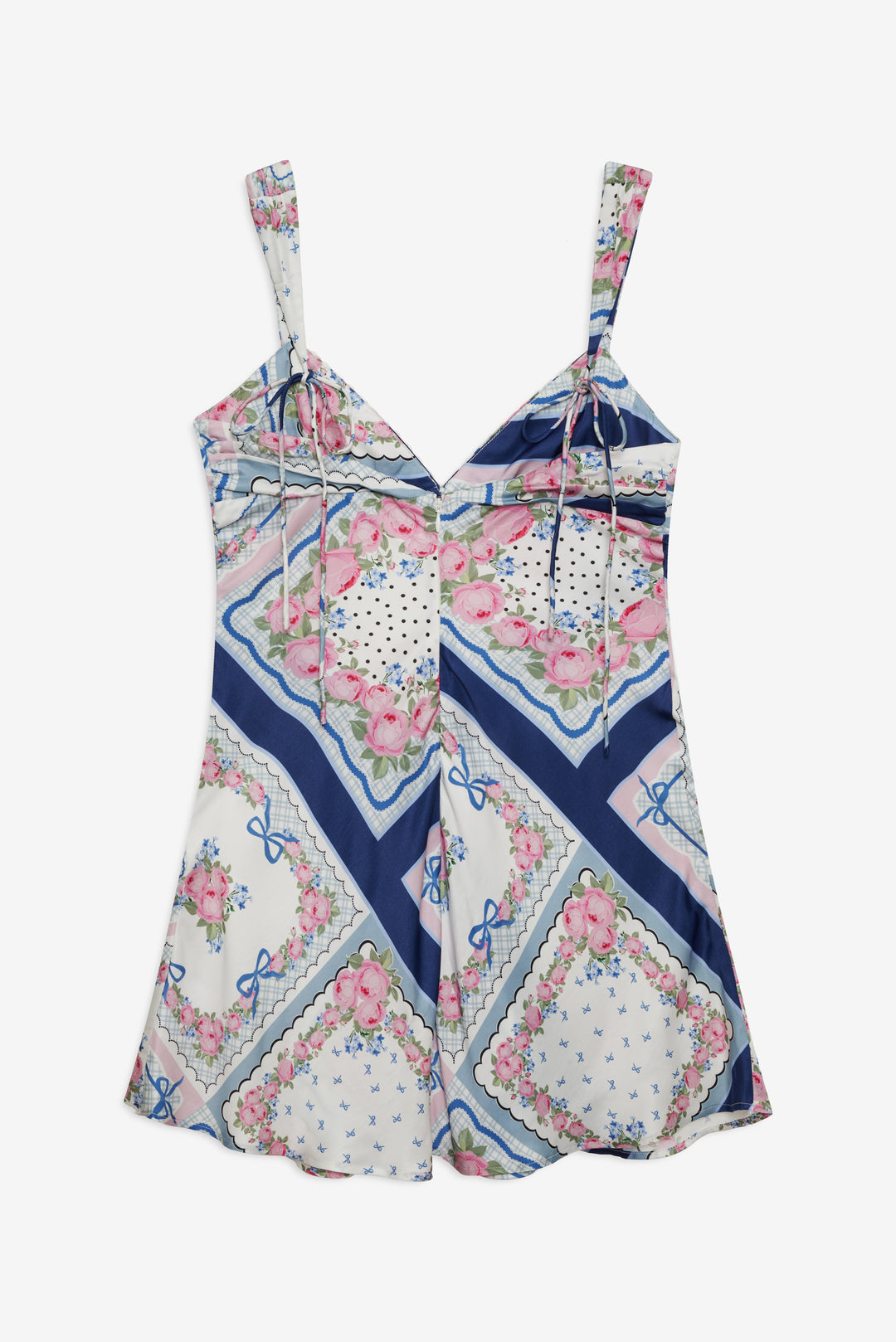 Women Summer Scarf Mini Dress - Blue
