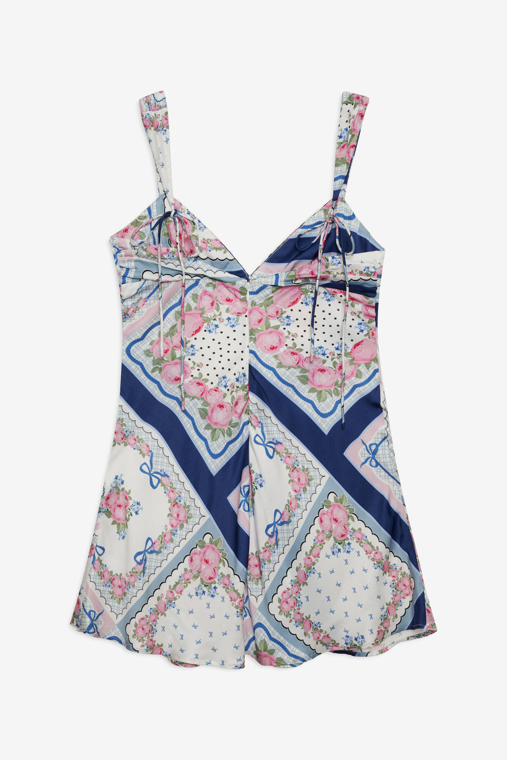 Women Summer Scarf Mini Dress - Blue
