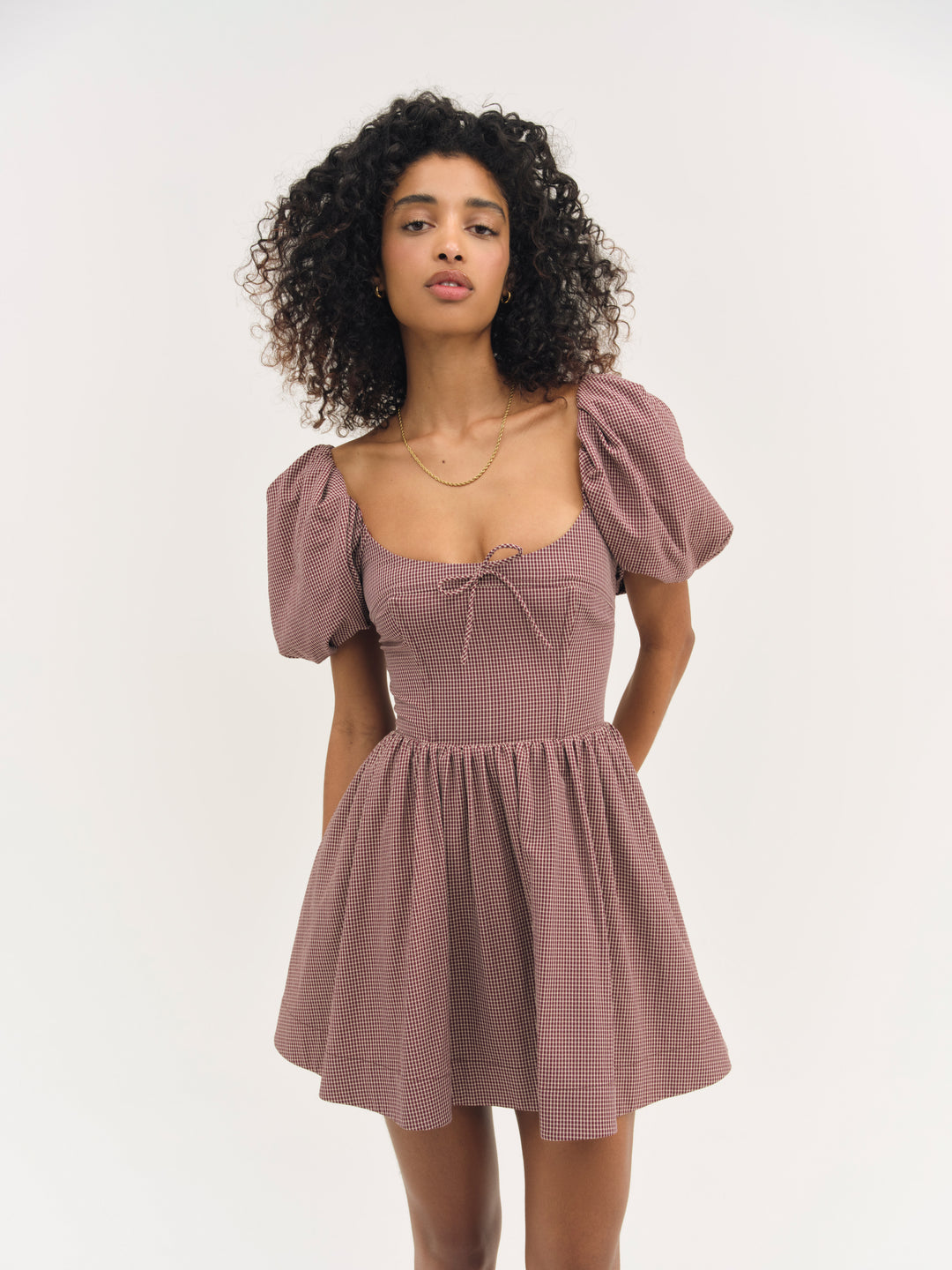 Women Florence Mini Dress - Burgundy