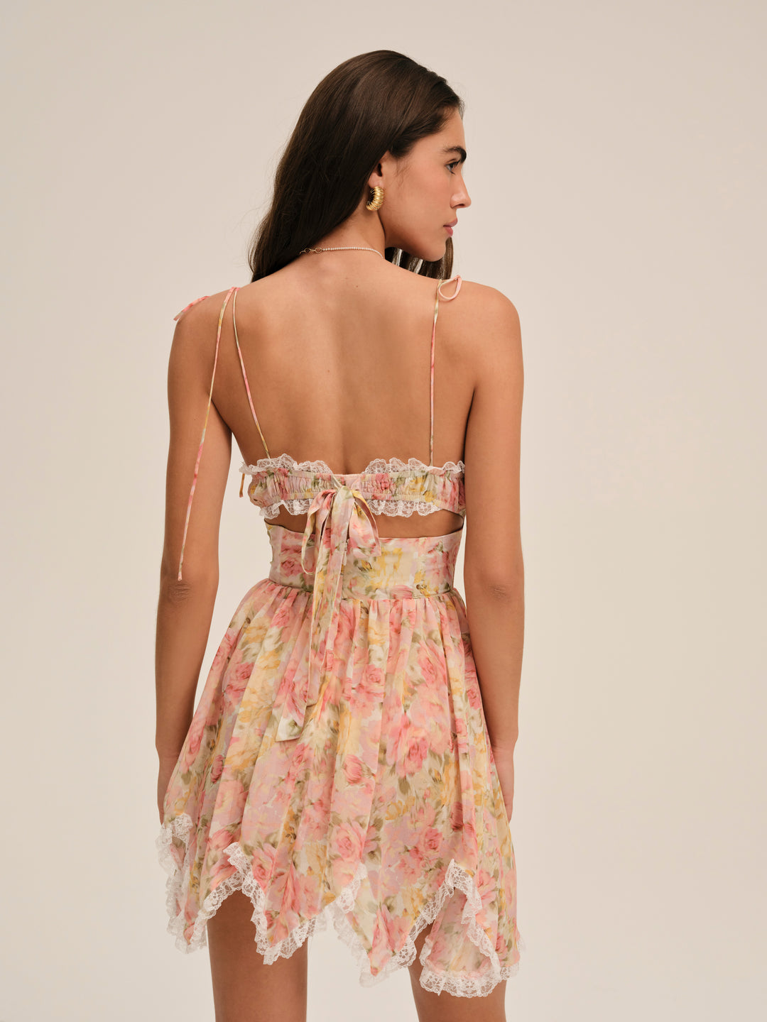 Women Elea Asymmetrical Mini Dress - Peach