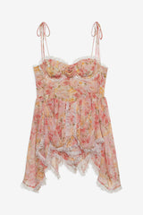 Women Elea Asymmetrical Mini Dress - Peach