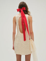 Women Frosted Organza Mini Dress - Cream