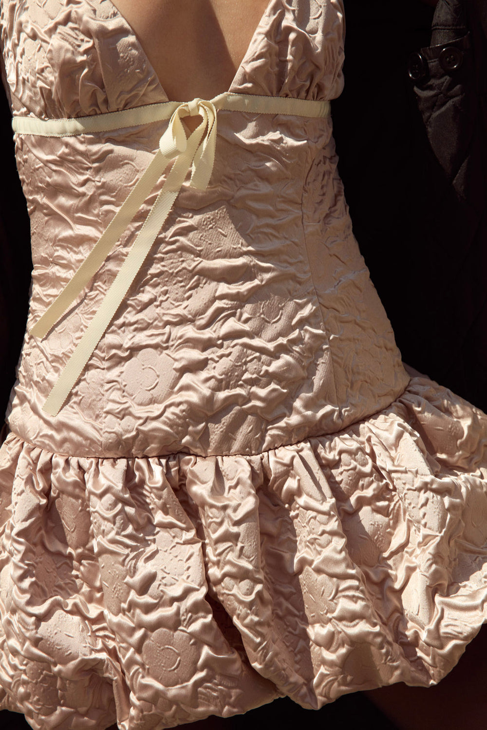 Women Flower Satin Mini Dress - Pink