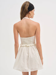 Women Janice Halter Mini Dress - White