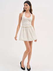 Women Janice Halter Mini Dress - White