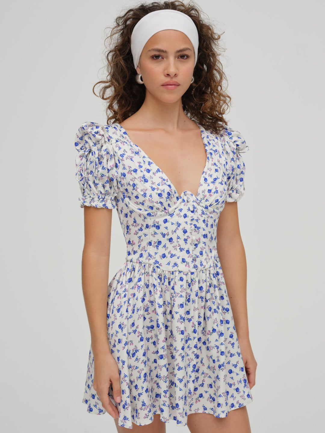 Women Paulina Puff Sleeve Dress - Blue