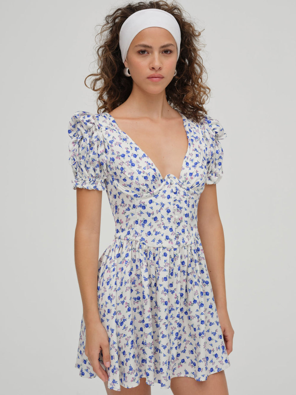 Women Paulina Puff Sleeve Dress - Blue