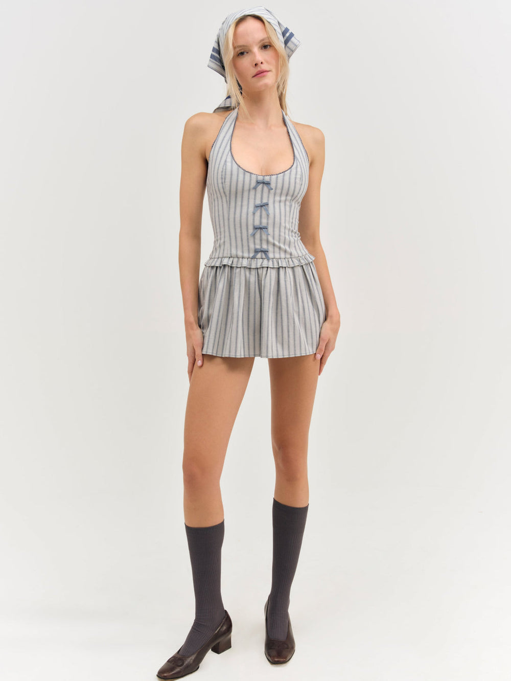Women Janice Halter Mini Dress - Blue