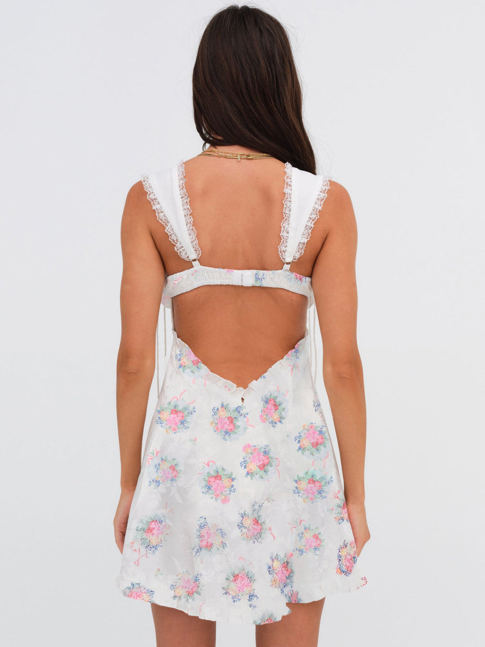 Women Holland Mini Dress - Doily Bouquet
