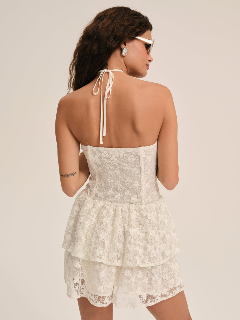 Women Ciao Lace Mini Dress - Natural