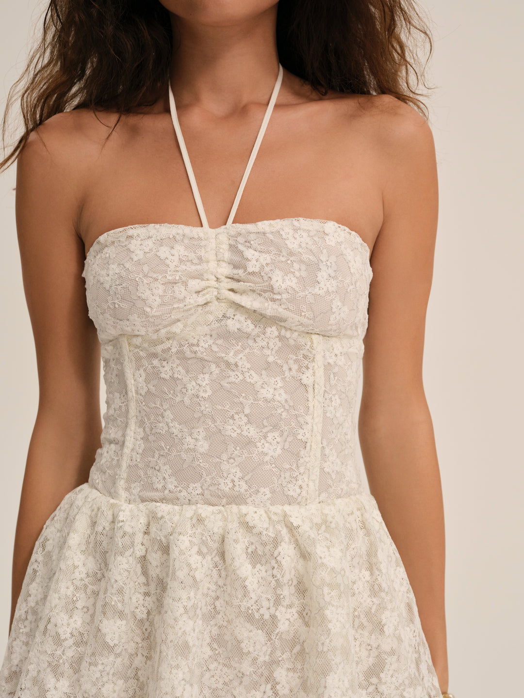 Women Ciao Lace Mini Dress - Natural