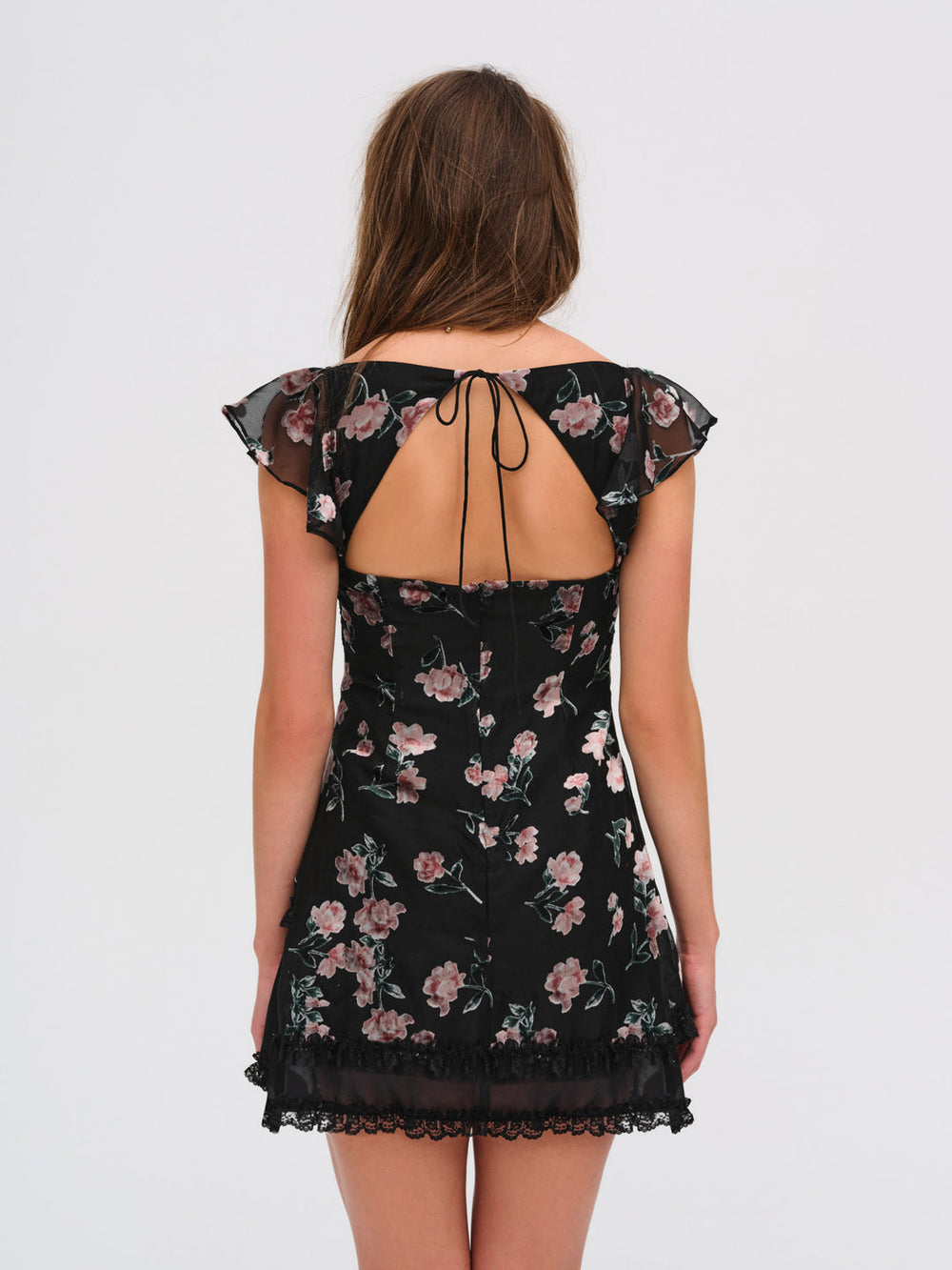 Women Aigrette Mini Dress - Black