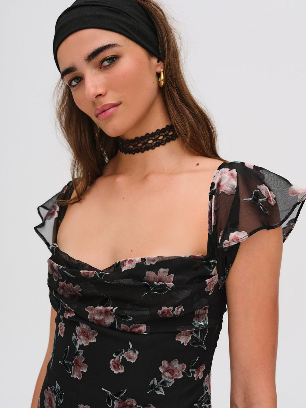 Women Aigrette Mini Dress - Black