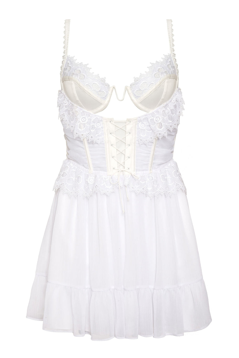 Women Farmhouse Floral Slip Dress - White