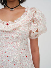 Women Aphrodite Embroidered Mini Dress - White