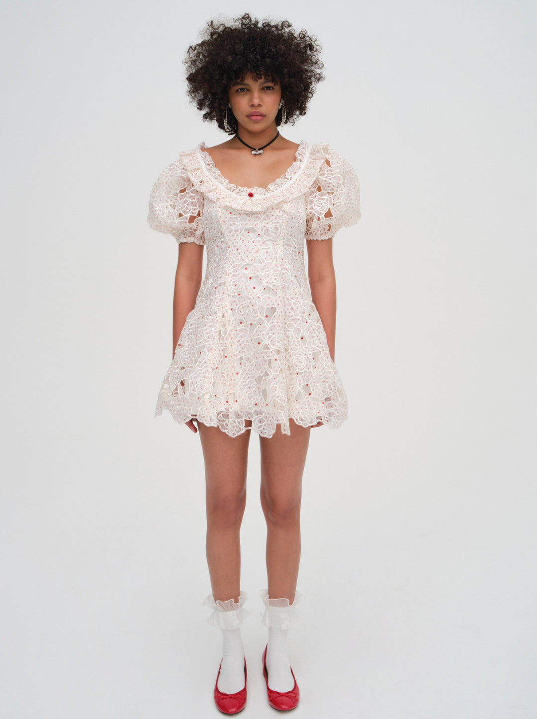 Women Aphrodite Embroidered Mini Dress - White