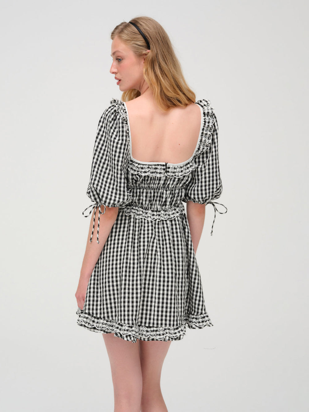 Women Jackson Mini Dress - Black Gingham