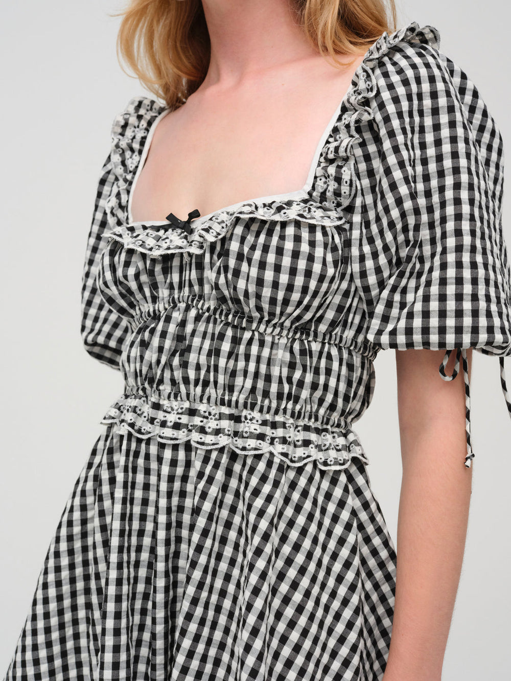 Women Jackson Mini Dress - Black Gingham