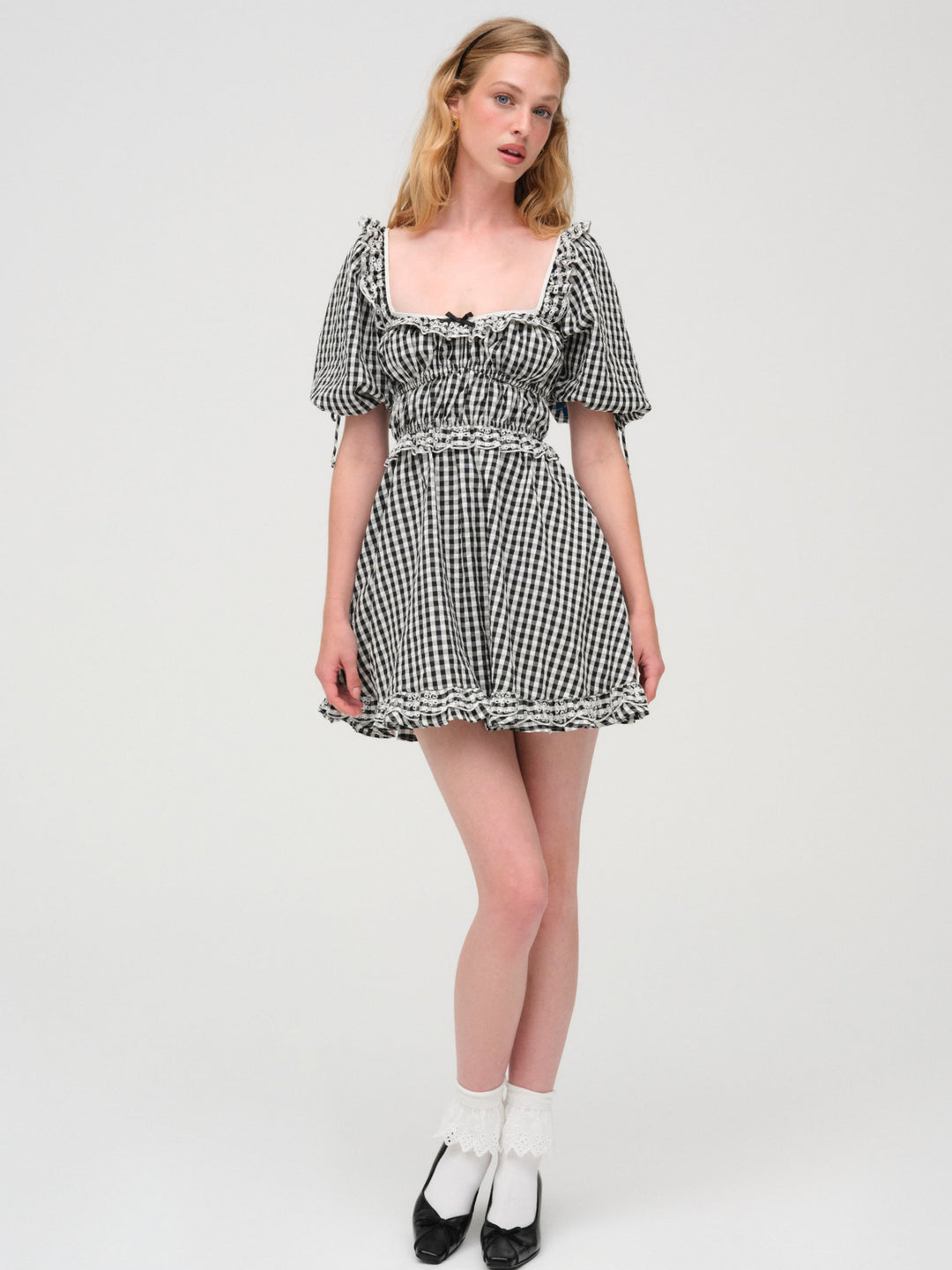 Women Jackson Mini Dress - Black Gingham