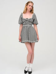 Women Jackson Mini Dress - Black Gingham