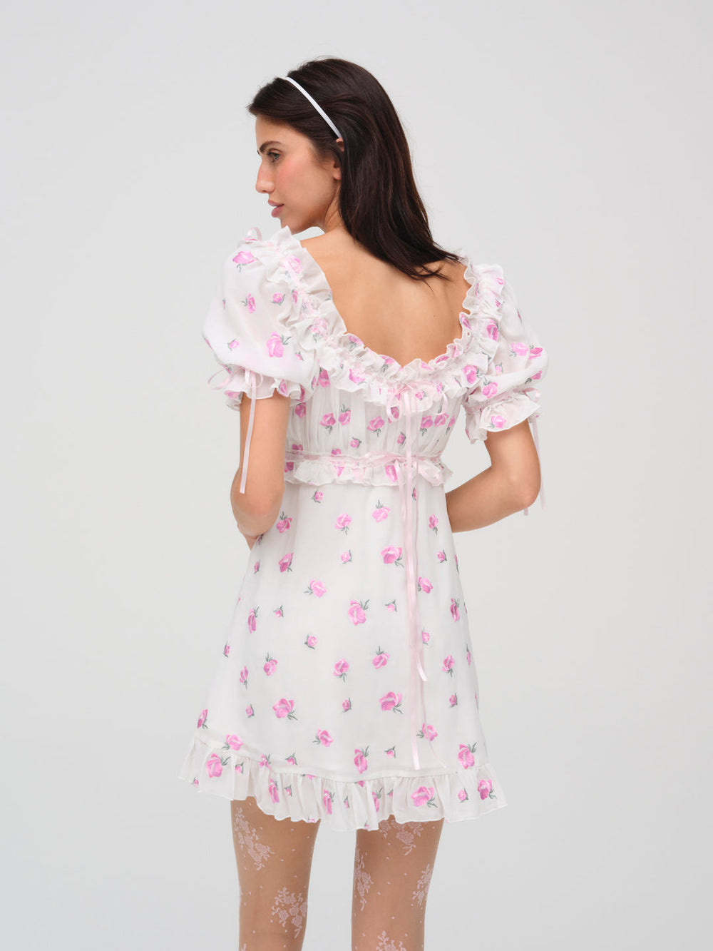 Women Fiona Floral Mini Dress - White