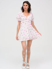 Women Fiona Floral Mini Dress - White