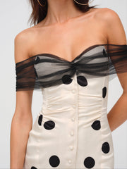 Women Dorothy Dot Mini Dress - Cream