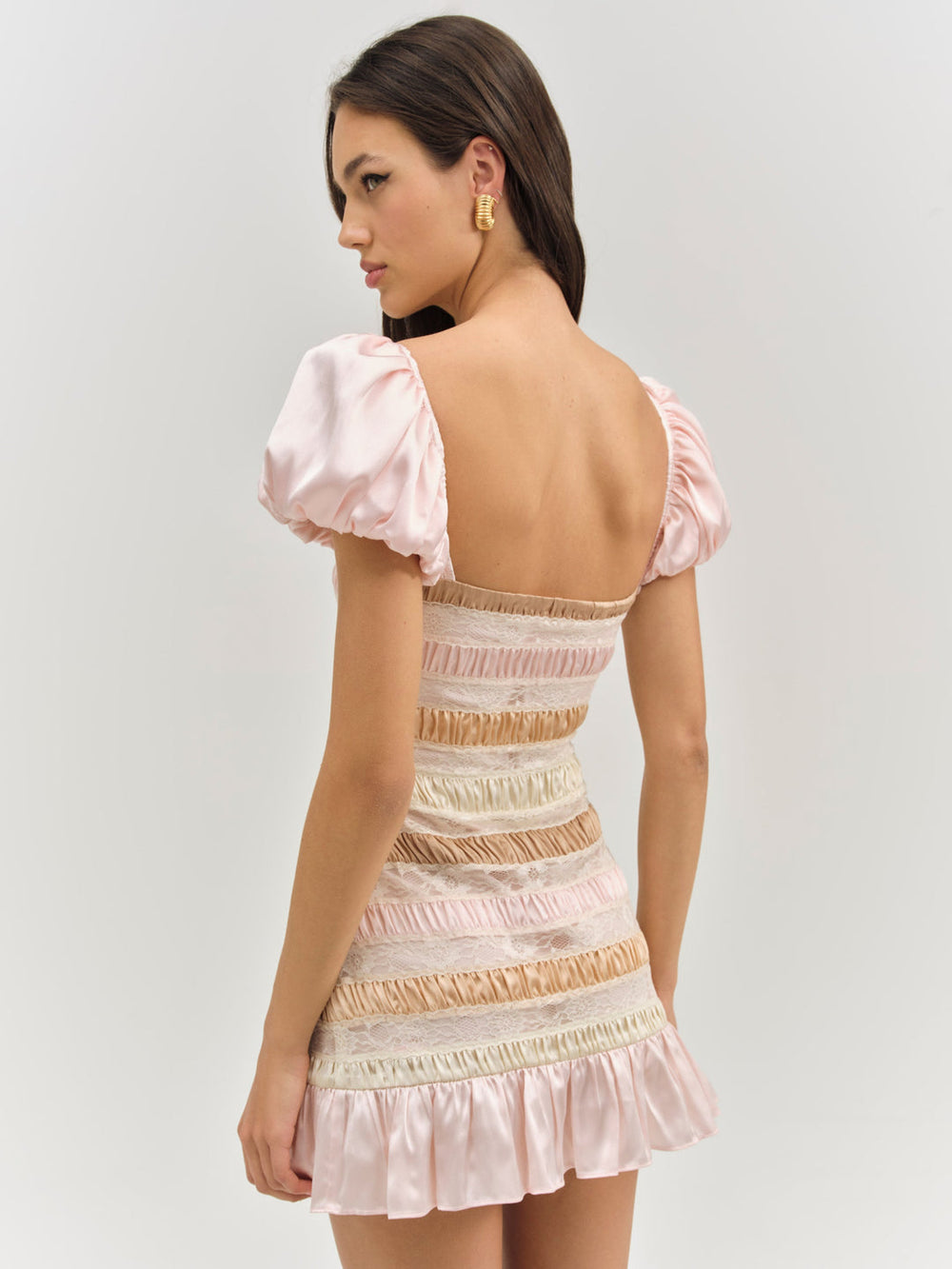 Women Layer Cake Mini Dress - Pink