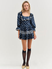 Women Seaside Dot Mini Dress - Navy