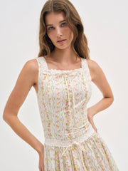 Women Brigitta Floral Midi Dress - Ivory