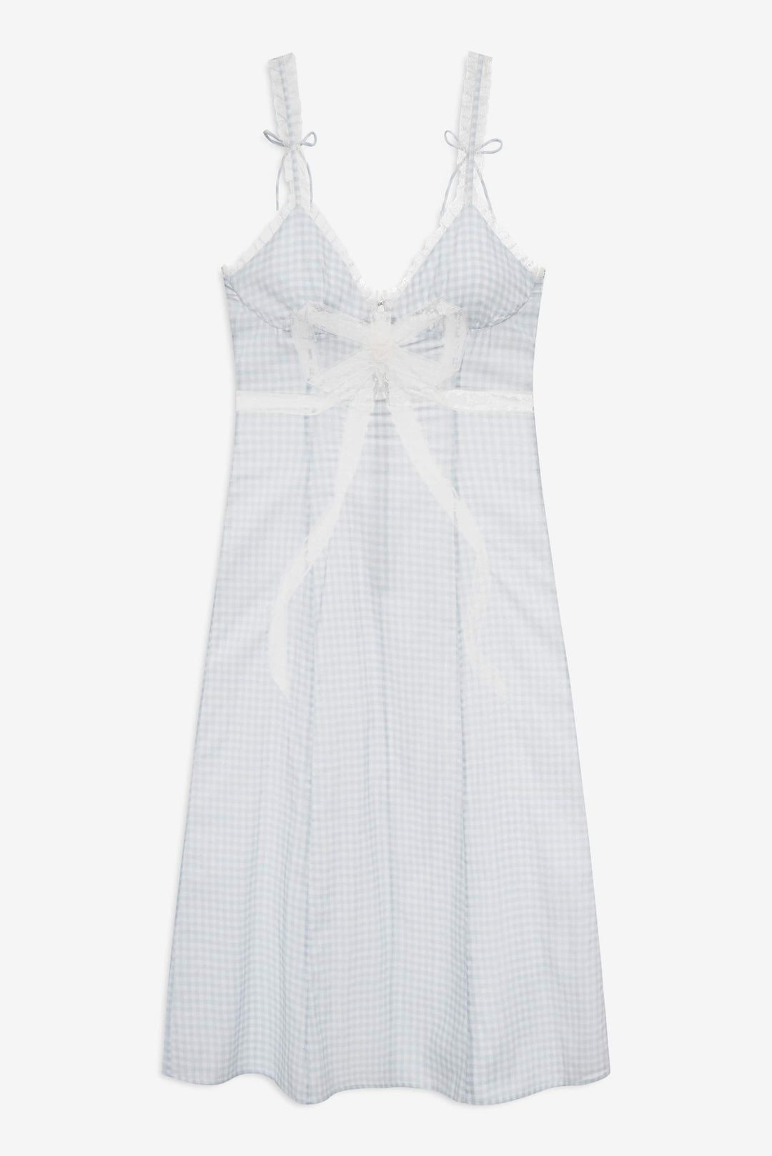 Women Bluebell Gingham Midi Dress - Blue