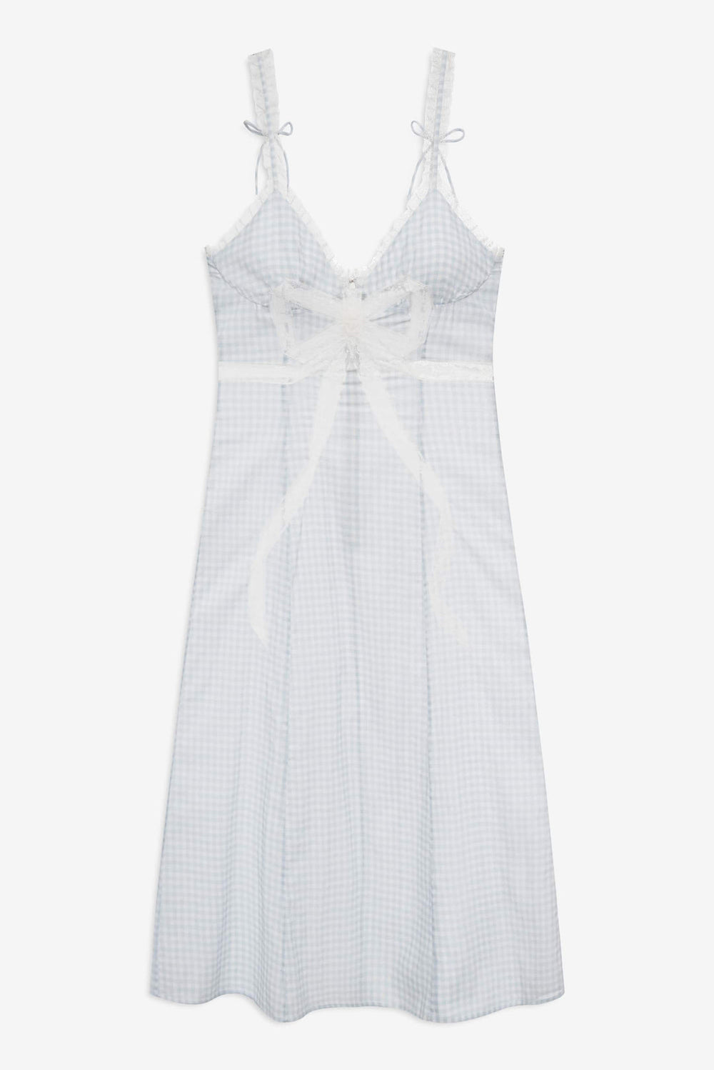 Women Bluebell Gingham Midi Dress - Blue