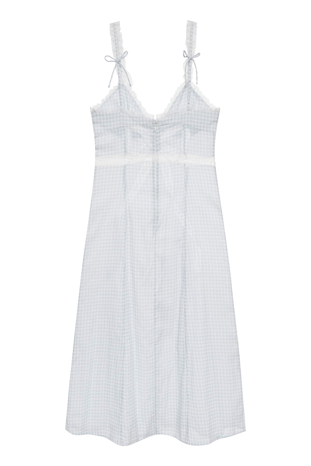 Women Bluebell Gingham Midi Dress - Blue
