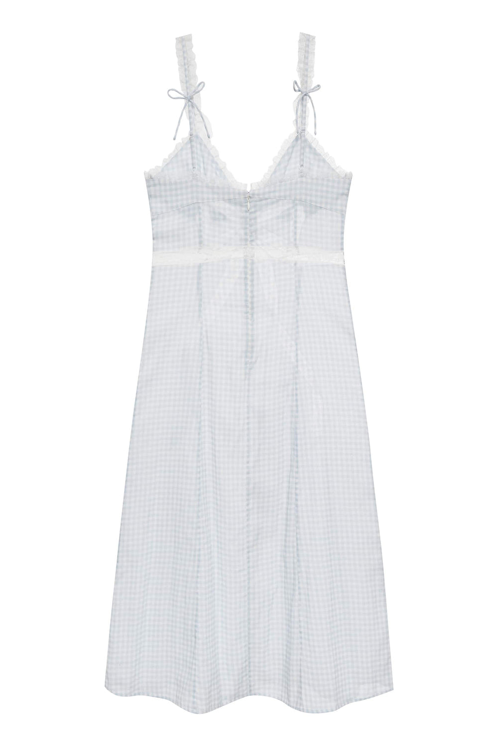 Women Bluebell Gingham Midi Dress - Blue
