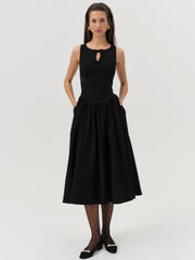 Women Anika Midi Dress - Black