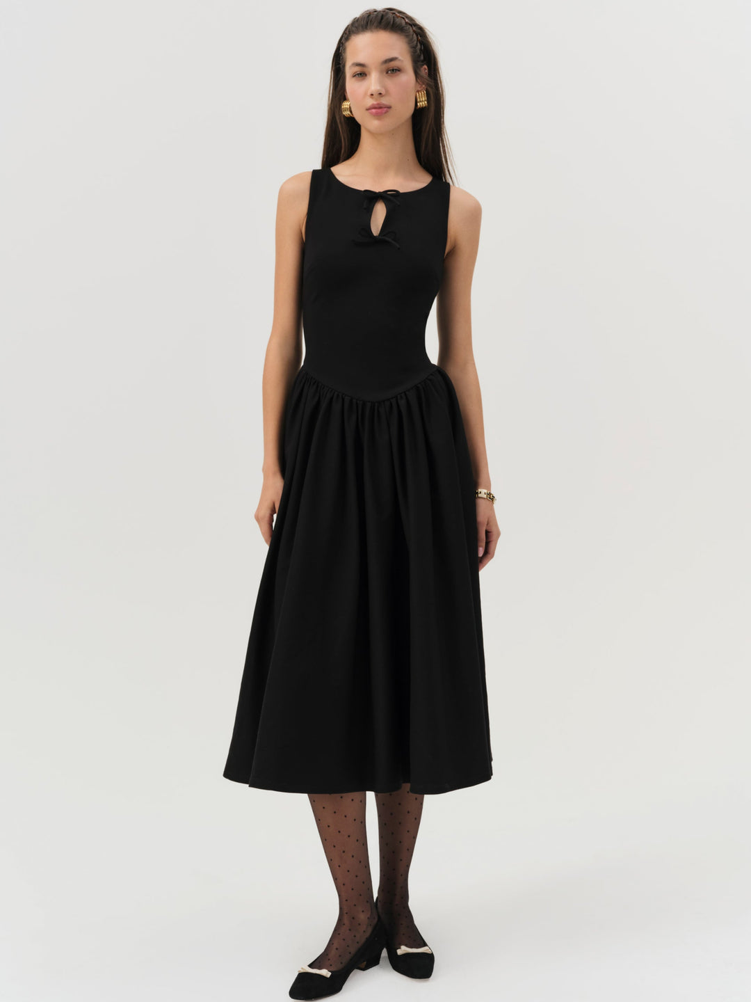 Women Anika Midi Dress - Black