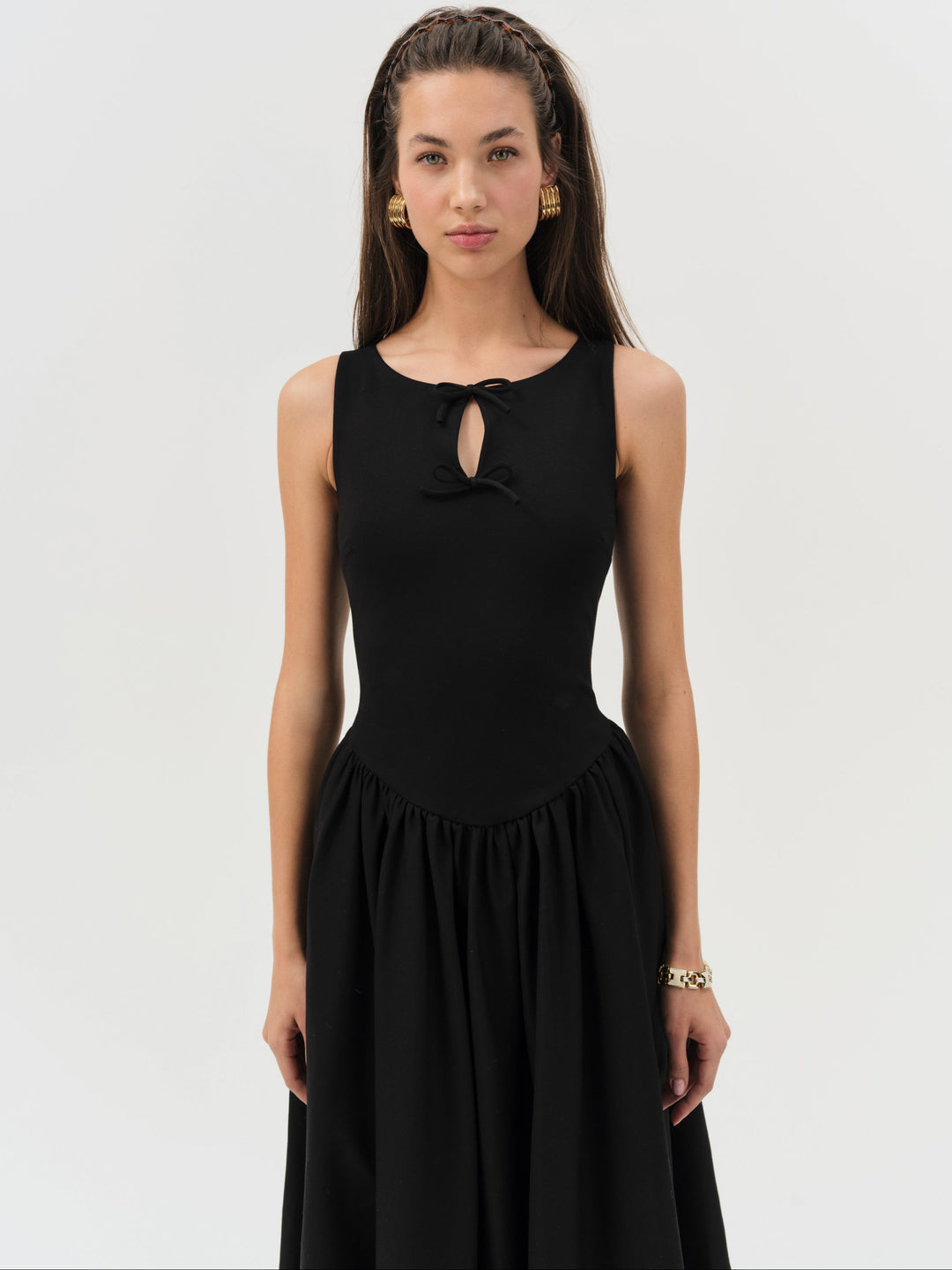 Women Anika Midi Dress - Black
