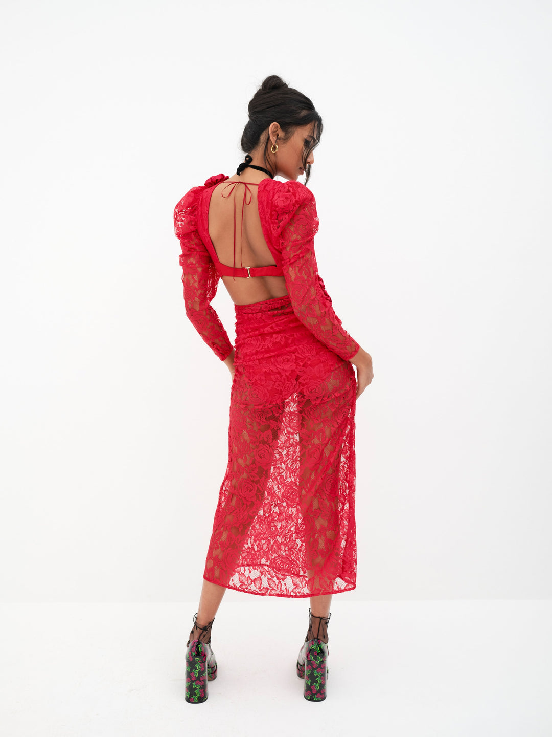 Women Kana Midi Dress - Red