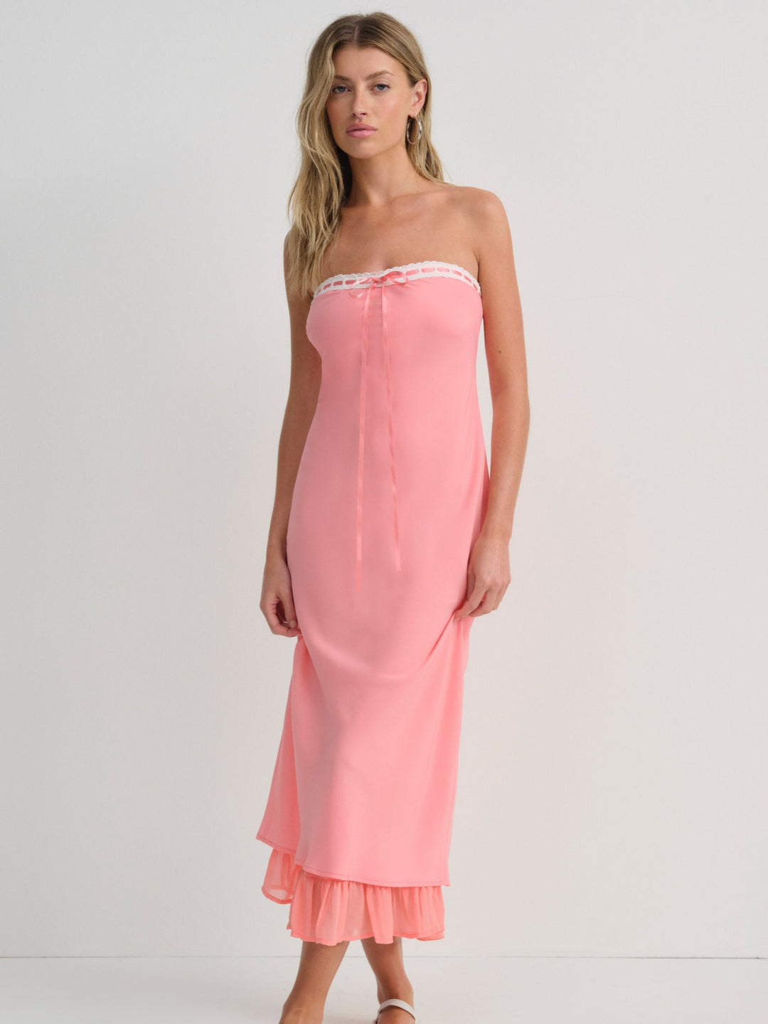 Women Daisy Mae Midi Dress - Coral