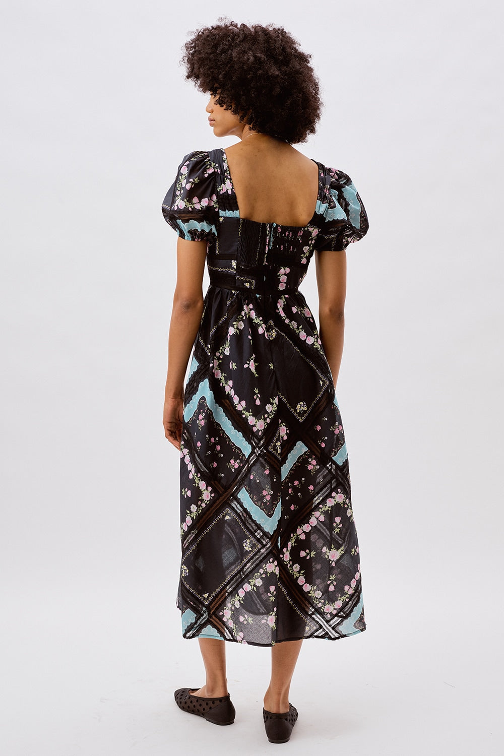 Women Margaret Midi Dress - Black